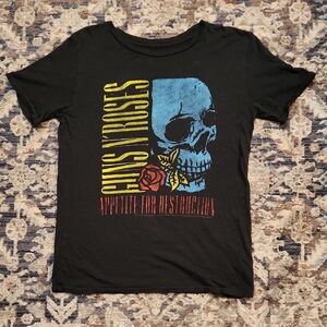 Rowdy Sprout Guns N Roses Black Graphic  T-Shirt Girls